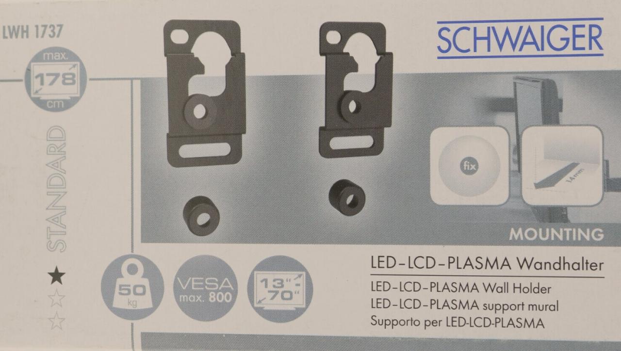 Wandhalter TV LCD LED Plasma 50kg 13"-70" LWH 1737 Schwaiger Neu OVP