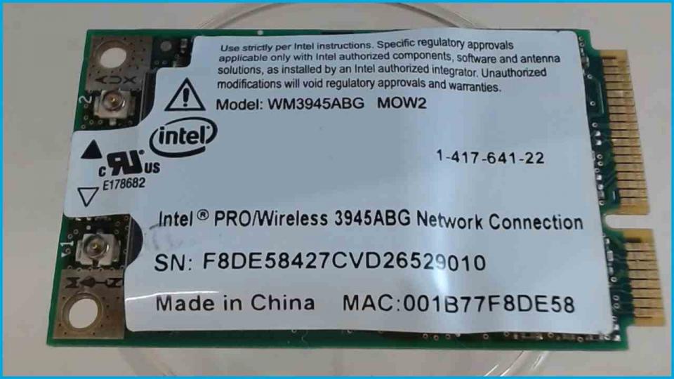 Wlan W-Lan WiFi Karte Board Modul Platine Sony Vaio PCG-8Z3M VGN-AR51E