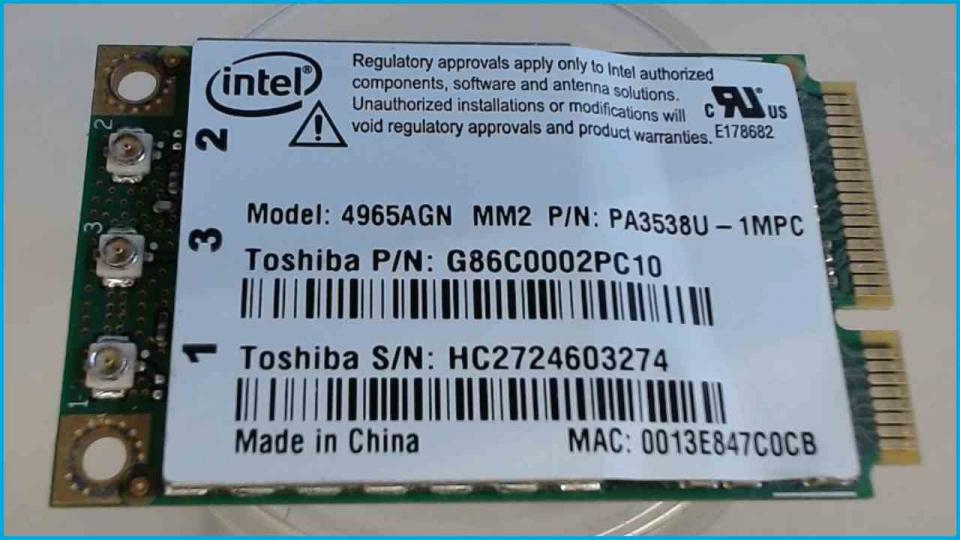 Wlan W-Lan WiFi Karte Board Modul Platine Toshiba Satellite A200-17O