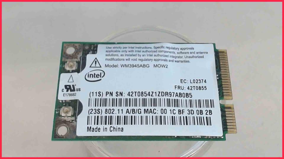 Wlan W-Lan WiFi Karte Board Modul Platine WM3945ABG Lenovo ThinkPad R61 8943