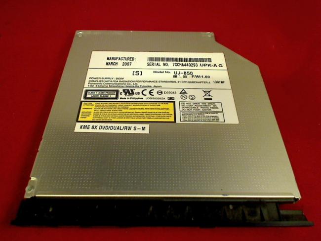 DVD Brenner UJ-850 mit Blende & Halterung Clevo Hyrican M66JE