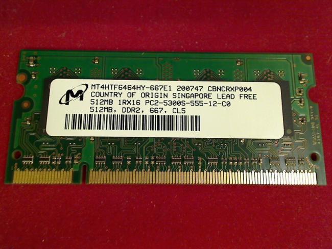 512MB DDR2 PC2-5300S 667 SODIMM Ram Arbeitsspeicher Clevo Hyrican M66JE
