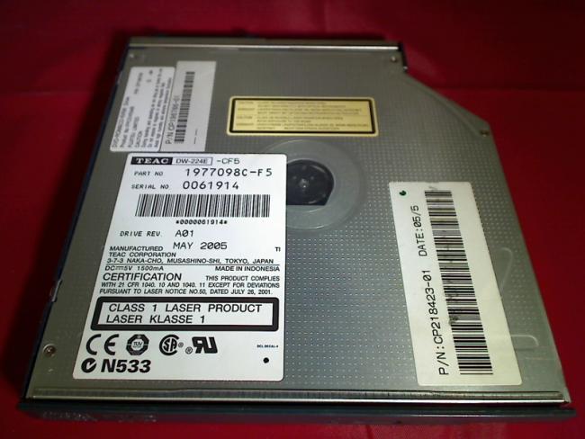 DVD-ROM & CD-R/RW Drive DW-224E-CF5 Blende & Halter Fujitsu Lifebook E7010