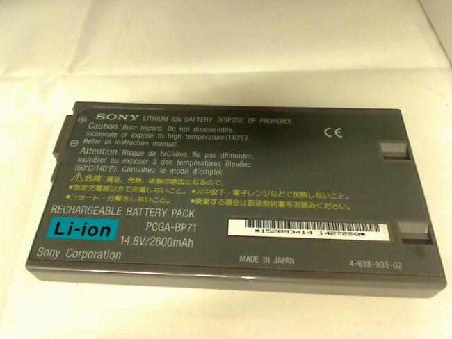 Original Akku 14.8V 2600mAh PCGA-BP71 Sony PCG-932A (Ungeprüft/Unchecked)