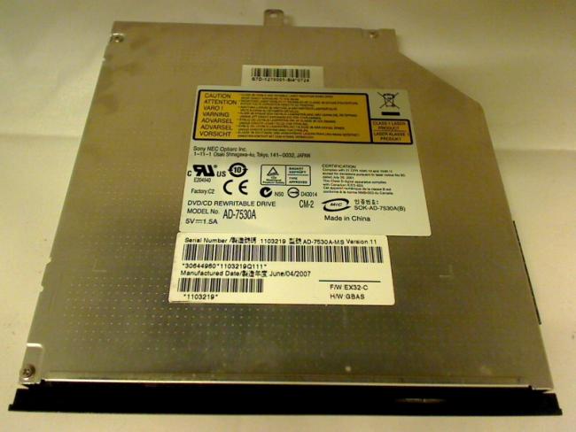 DVD Brenner AD-7530A mit Blende & Halterung MSI Megabook M16P71 MS-1632