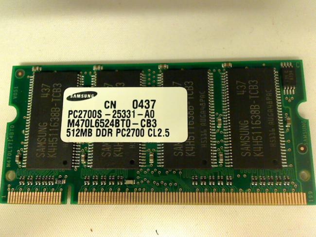 512MB DDR PC2700 SODIMM Samsung Ram Arbeitsspeicher Sony PCG-8A3M PCG-GRX315MP