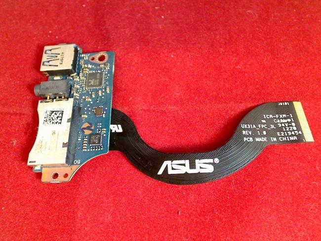 USB Port Audio Card Reader Kartenleser Board Platine Asus Zenbook UX31A