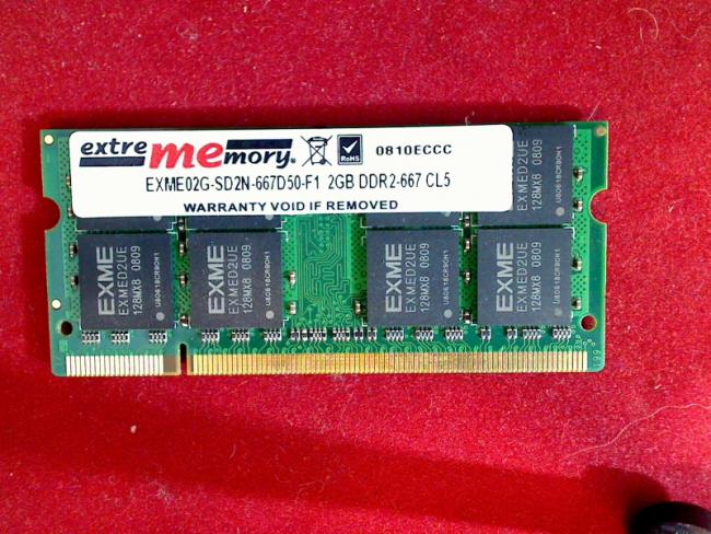 2GB DDR2 667 extrememory SODIMM Ram Arbeitsspeicher MSI EX600 MS16362