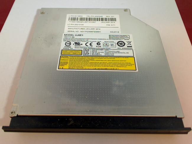 DVD Brenner UJ8E1 SATA mit Blende & Halterung Lenovo G710 20252