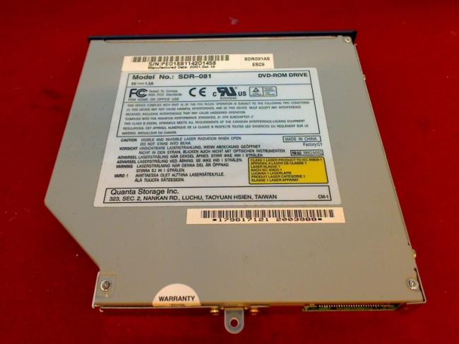 DVD-ROM DRIVE SDR-081 mit Blende & Halterung Sony PCG-984M PCG-FX403