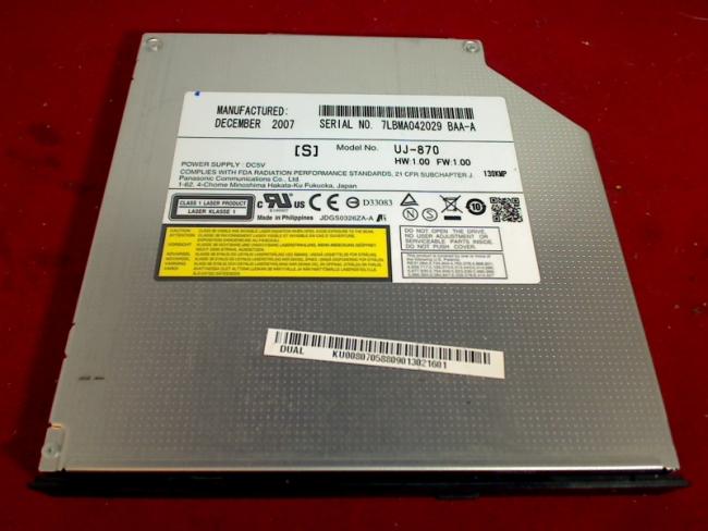 DVD Brenner IDE UJ-870 mit Blende & Halterung Acer Aspire 5520G