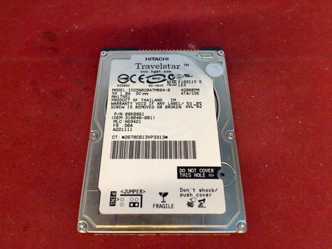 20GB Hitachi IC25N020ATMR04-0 2.5" IDE Festplatte Medion MD97600 WIM2090
