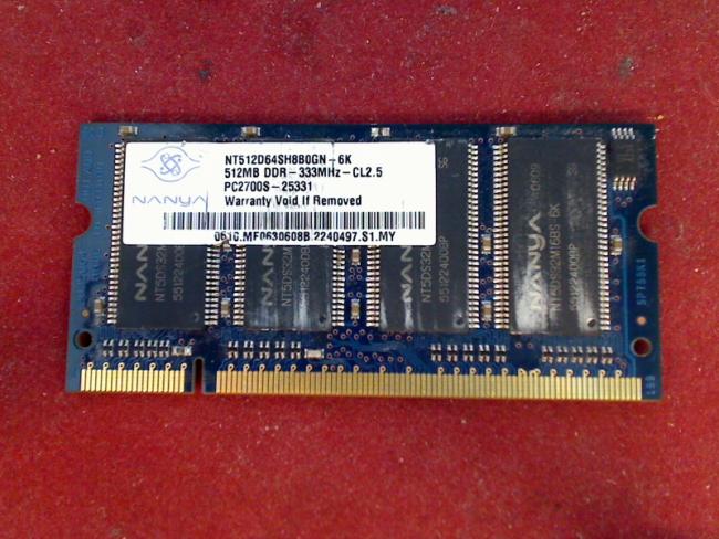 512MB DDR 333MHz PC2700S NANYA SODIMM Ram Arbeitsspeicher Asus Z9200 Z9200GA