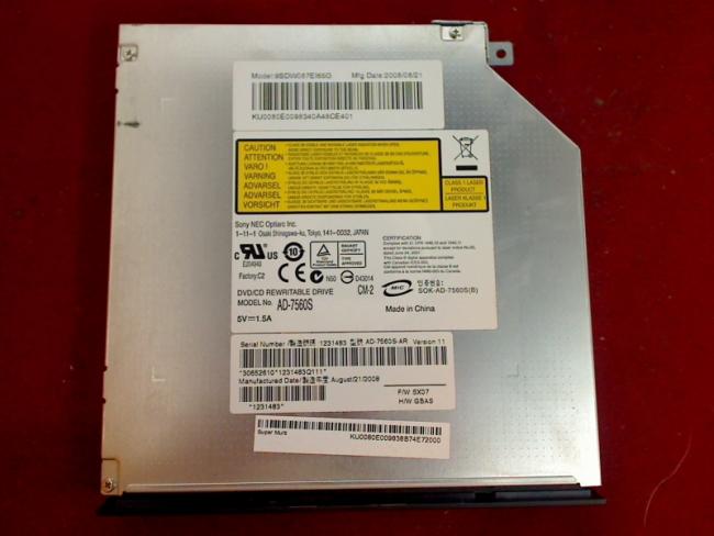 DVD Brenner SATA AD-7560S mit Blende & Halterung Acer TravelMate 5530