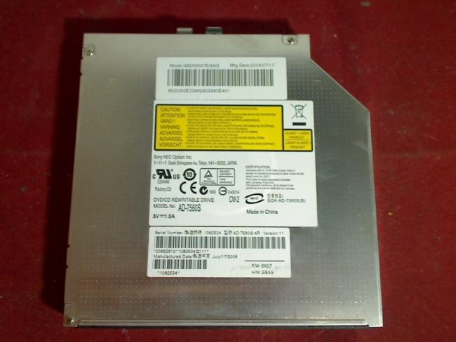DVD Brenner SATA AD-7560S ohne Blende mit Halterung Acer Aspire 5530-603G25Mi