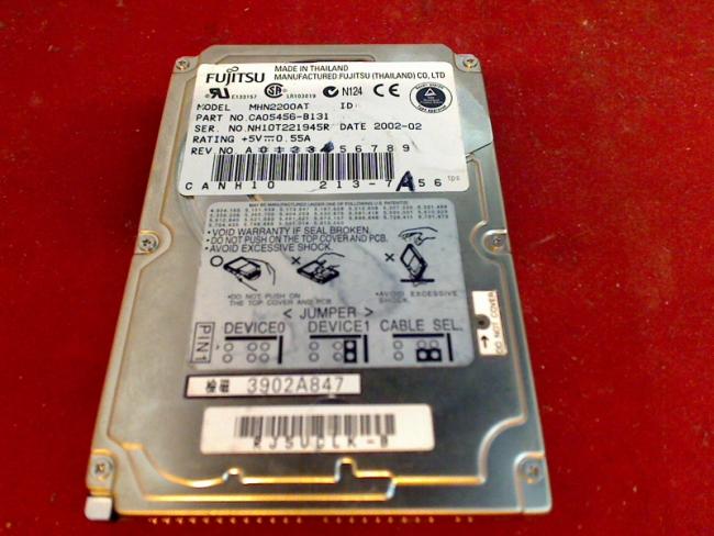 20GB Fujitsu MHN2200AT HDD Festplatte IDE 2.5" Acer Extensa 6700 6702-100