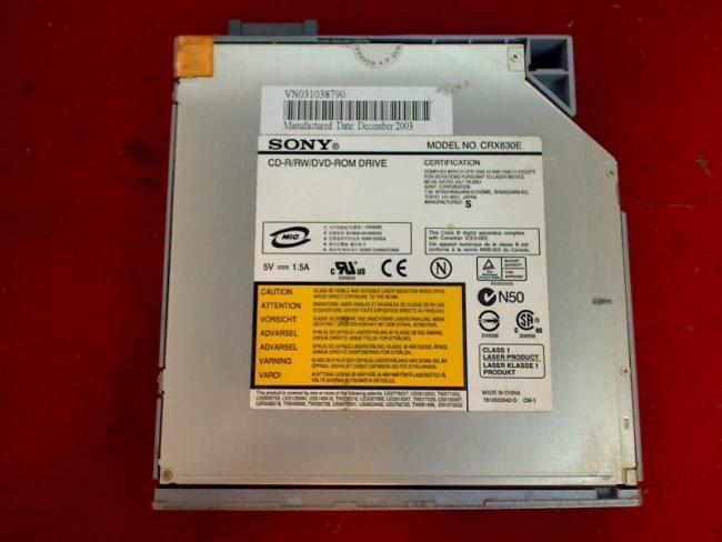 CD-R/RW/DVD-ROM CRX830E mit Blende & Halterung Sony PCG-GRT995MP PCG-8P3M