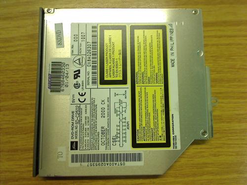 DVD-ROM Drive Laufwerk SD-C2502 innl. Blende & Halter Gericom Overdose S 2200C