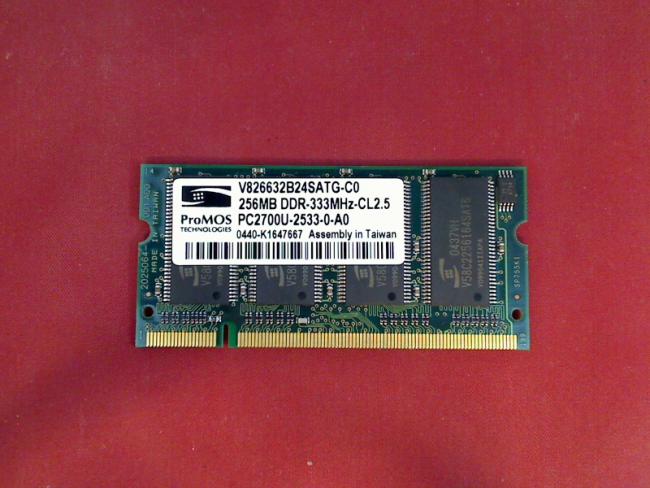 256MB DDR PC2700U 333MHz SODIMM RAM Arbeitsspeicher Dell PP05L D600 (1)