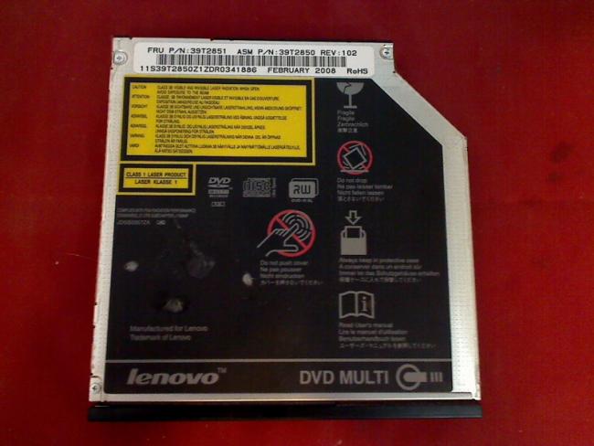 DVD Brenner MULTI UJ-852 IDE mit Blende & Halterung Lenovo T61 6466