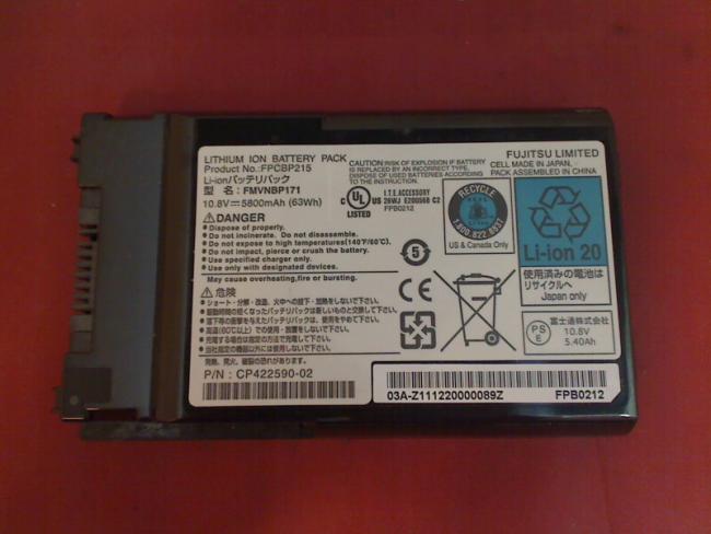 Akku 18.8V 5800mAh (63Wh) FMVNBP171 Fujitsu Lifebook T730