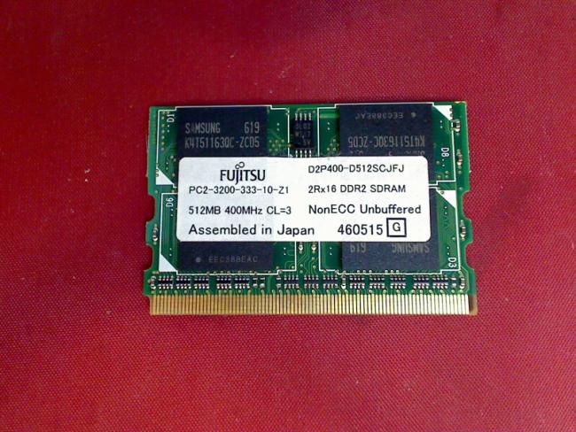 512MB DDR2 SDRAM PC2-3200 Ram Arbeitsspeicher Fujitsu Lifebook P1510 WB2