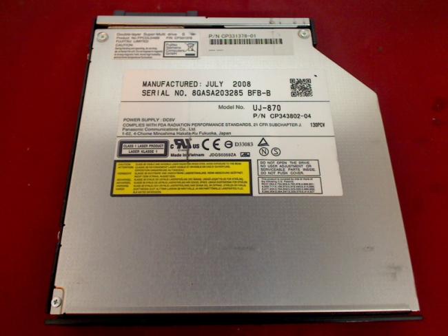 DVD Brenner UJ-870 mit Blende, Einbaurahmen, Adapter Fujitsu Lifebook S7110