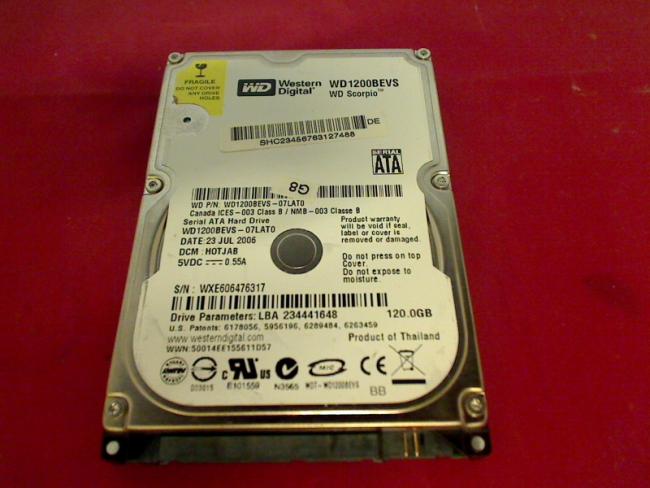 120GB WD1200BEVS-07LAT0 2,5\" HDD Festplatte Fujitsu Pi1536 (2)