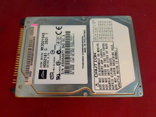 30GB TOSHIBA HDD2181 C ZE01 T MK3021GAS 2.5\" IDE Acer TravelMate 290