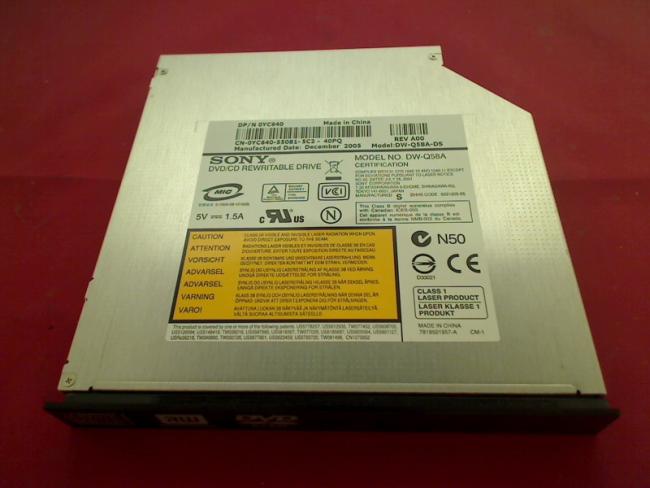 DVD Brenner Sony DW-Q58A IDE mit Blende & Halterung Dell XPS M170 PP14L