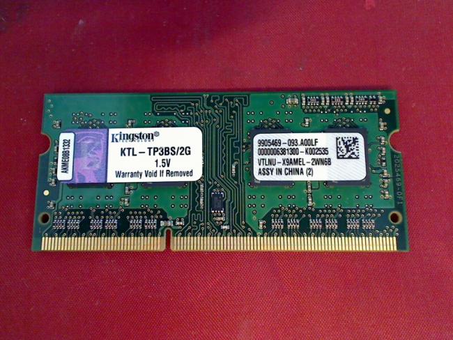 2GB DDR3 Kingston KTL-TP3BS/2G SODIMM Ram Arbeitsspeicher Asus S56C