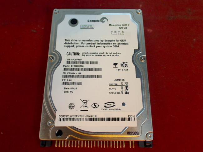 120 GB Seagate ST9120821A 2.5" IDE/PATA Festplatte Acer Aspire 9300 MS2195 (2)