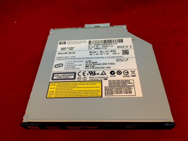 DVD Brenner UJ-852 mit Blende, Halterung & Adapter HP Compaq 6910P