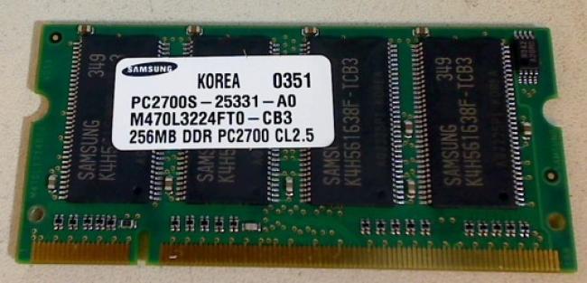 256MB DDR PC2700S Samsung SODIMM RAM Sony Vaio PCG-Z1XEP PGC-5A2M