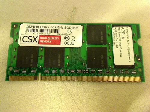 1 GB DDR2 667 Ram Arbeisspeicher CSX Apple Macbook Pro 17.1"