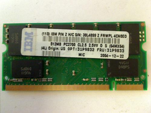Original 512MB Ram DDR PC2700 IBM 2373 2374 T41 T42