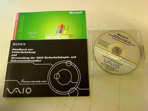 Recovery CD Handbuch Bedienungsanleitung Sony PCG-9P8M PCG-K115S