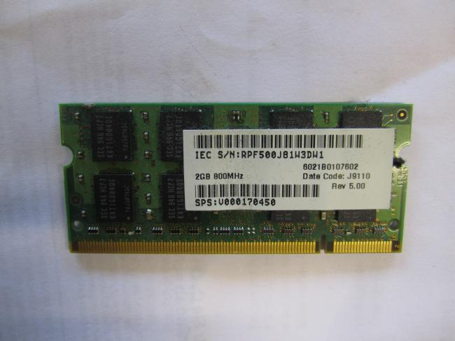2x 2GB RAM Arbeitsspeicher 2Rx8 Toshiba Satellite L350
