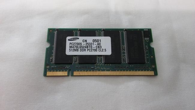 1x RAM Arbeitsspeicher 512MB DDR Samsung X 15 Plus
