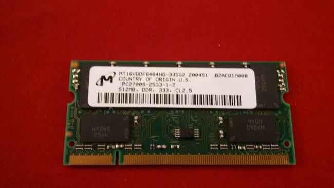 RAM Arbeitsspeicher 512MB DDR HP Compaq nx7010 (PP2080)